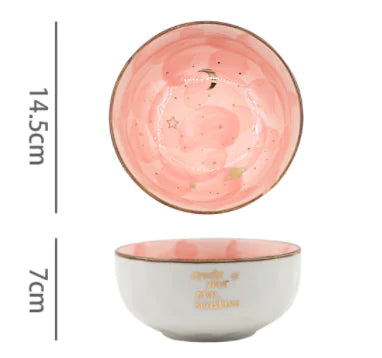 Round Blue Photo Bowl Set for Vegetables & Steamed Eggs