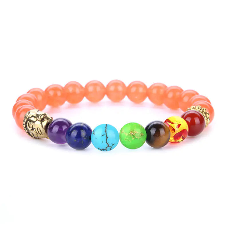 7-Color Amethyst Tiger Eye Natural Lava Stone Bracelet